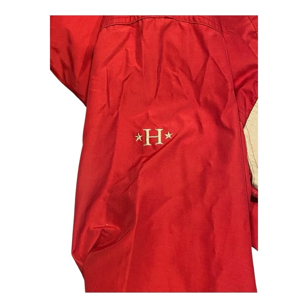 VTG 90s Tommy Hilfiger Jacket Pullover‎ Windbreaker Mens XL Red Spell Out Hood